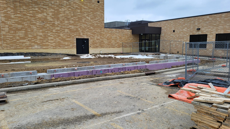 Photo of outdoor construction at Ixonia Elementary School