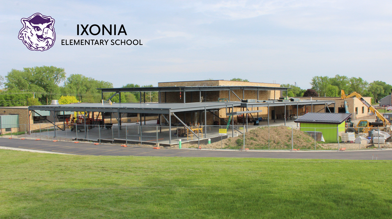 Photo of Ixonia Elementary Exterior Showing Construction Progress