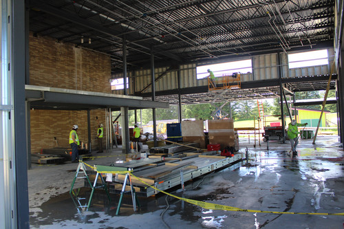 Photo of interior construction work at Ixonia Elementary